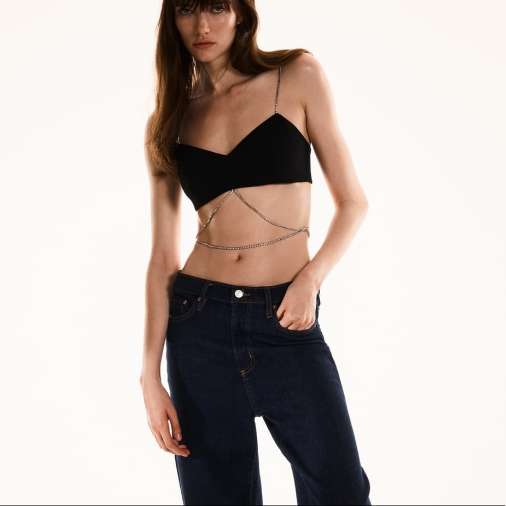 ZARA BNWT Jewel Crop Top - Picture 6 of 7